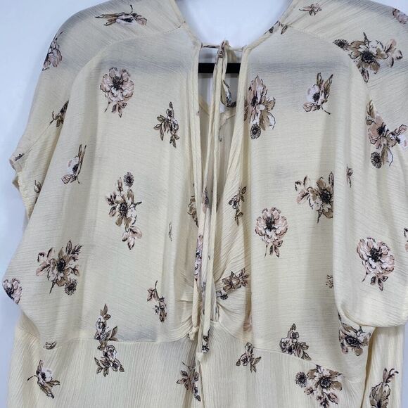 Final Touch Floral Cap Sleeve Maxi Dress  Knotted Back Boho Rayon M - Picture 9 of 12